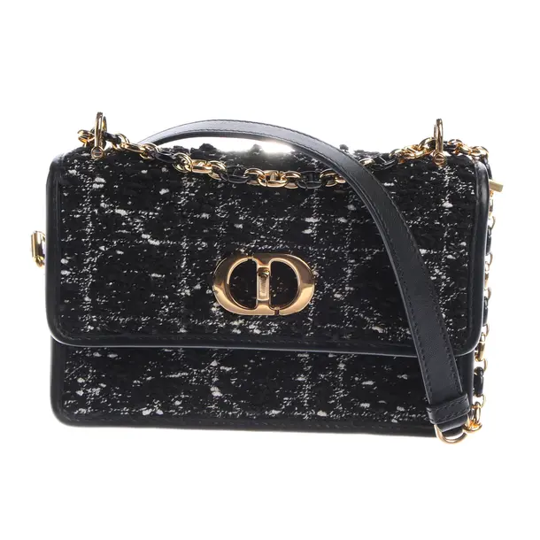 Schultertasche, in Schwarz, Baumwolle, Dior