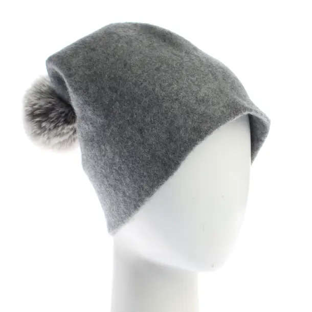 Beanie, in Gray, Cotton, Marc Cain Sports