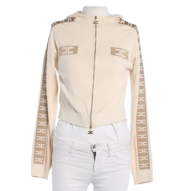 Zip-up Hoodie, in Beige, Viscose, Elisabetta Franchi