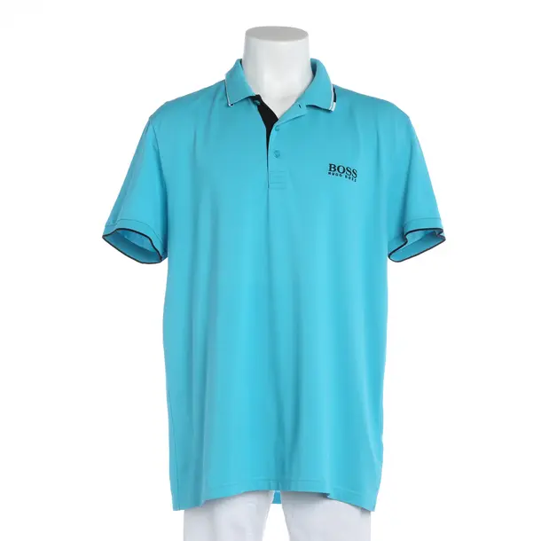 Polo Shirt, in Turquoise, Cotton, Hugo Boss Black Label