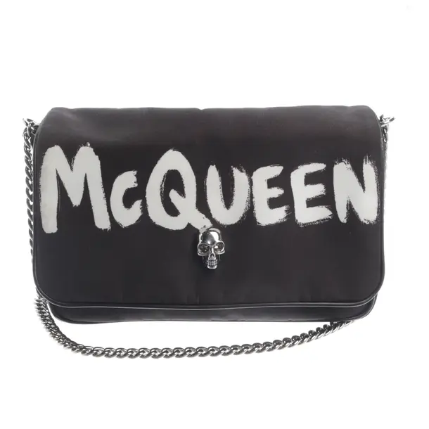 Shoulder Bag, in Black, Polyester, Alexander McQueen