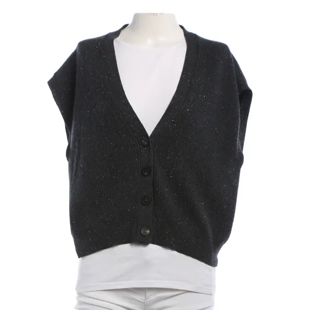 Vest, in Dark Gray, Wool, Peserico
