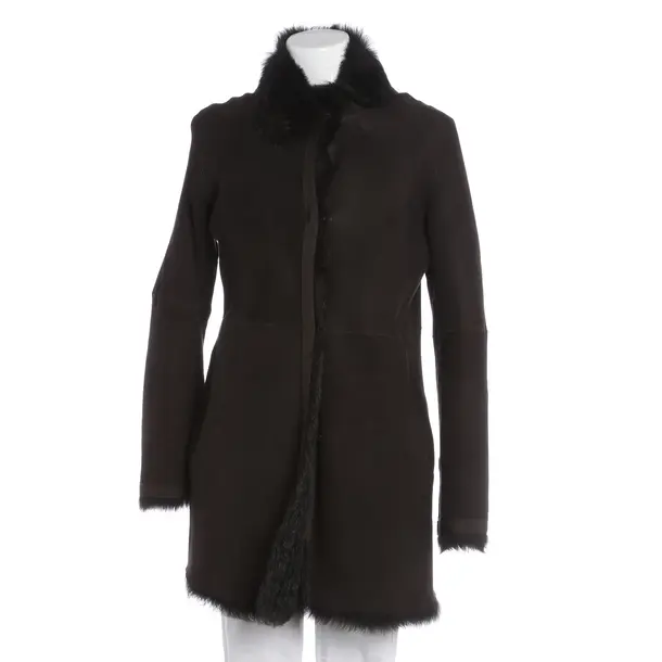 Leather Coat, in Dark Brown, Leather, Strenesse