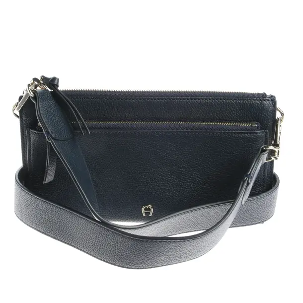 Shoulder Bag, in Blue, Leather, Aigner