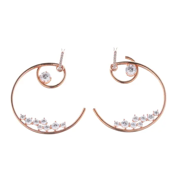 Ohrringe, in Roségold, Metall (metallisch, metallisiert), Swarovski