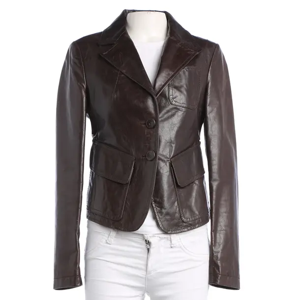 Blazer, in Dark Brown, Leather, Patrizia Pepe