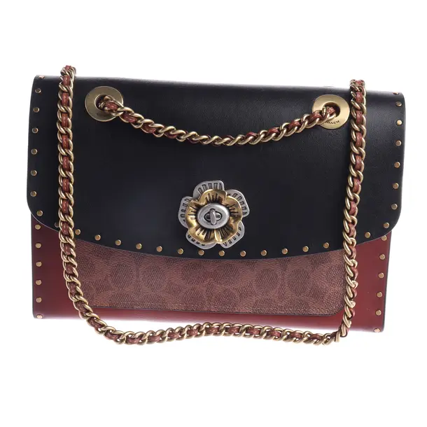 Schultertasche, in Mehrfarbig, Leder, Coach