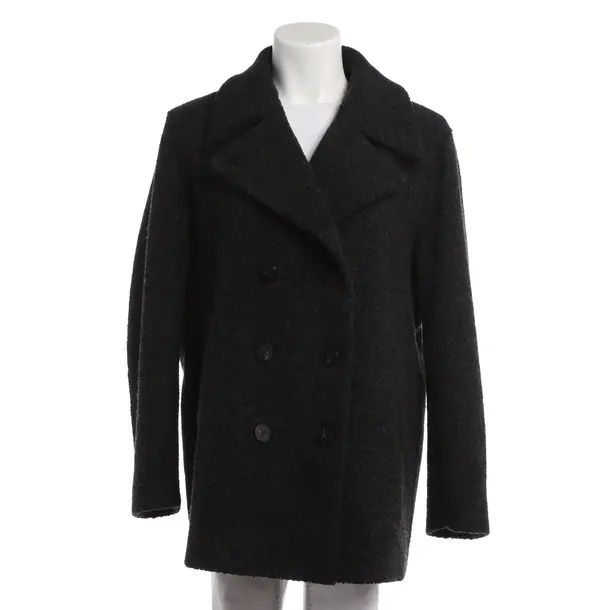 Mid-Season Coat, in Black, Wool, Harris Wharf London