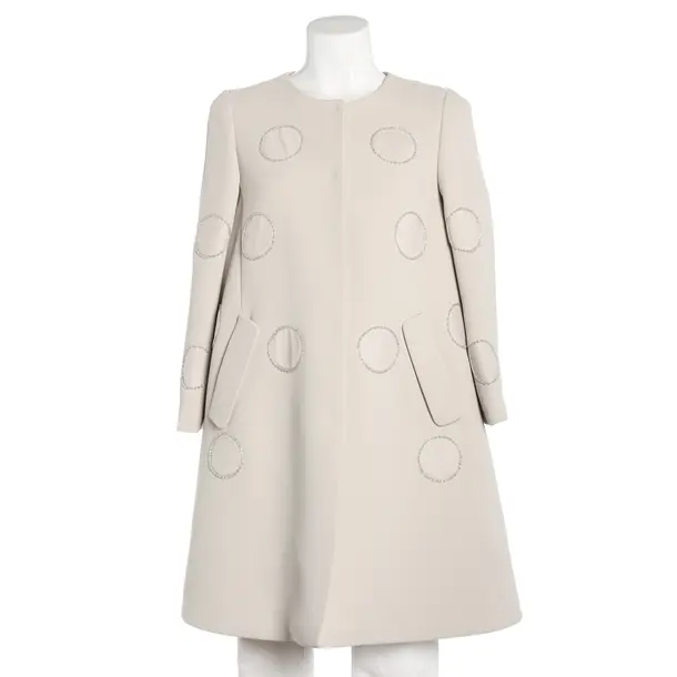 Mid-Season Coat, in Cream, Polyester, Emporio Armani