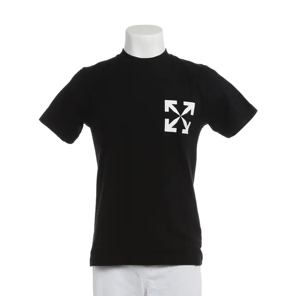 T-Shirt, in Black, Cotton, Off-White