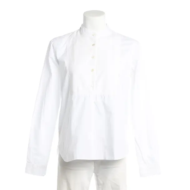 Blouse, in White, Cotton, Closed