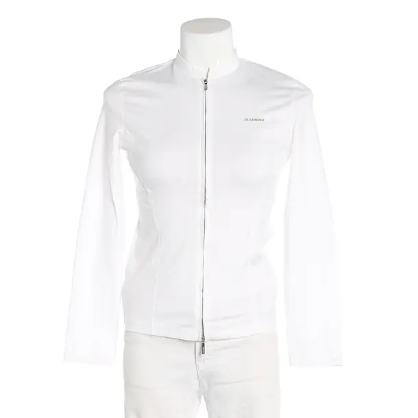 Sweatjacke, in Weiß, Baumwolle, Jil Sander