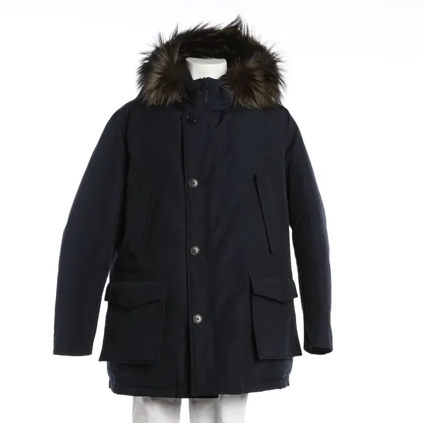 Winter Jacket, in Navy, Cotton, Woolrich