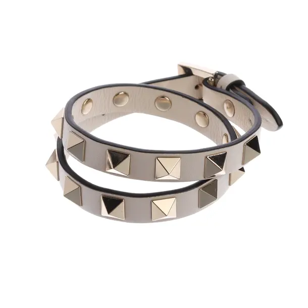 Bracelet, in Cream, Leather, Valentino