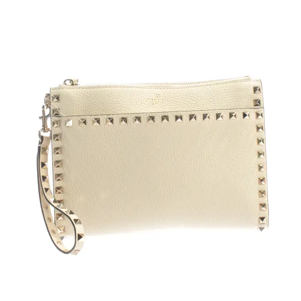 Clutch, in Beige, Leder, Valentino