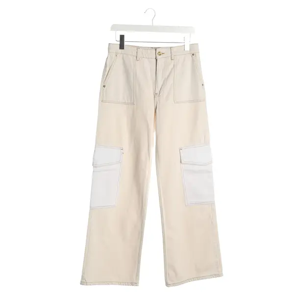 Straight Fit Jeans, in Cream, Cotton, Ganni