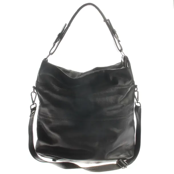 Schultertasche, in Schwarz, Leder, Strenesse