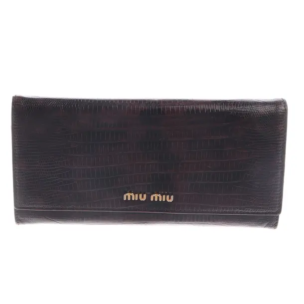 Wallet, in Dark Brown, Leather, Miu Miu