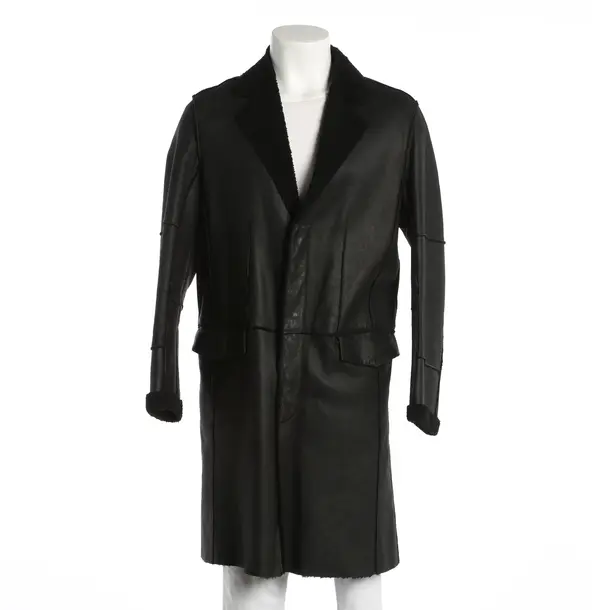 Cappotto in pelle, in Nero, Pelle, Armani Collezioni