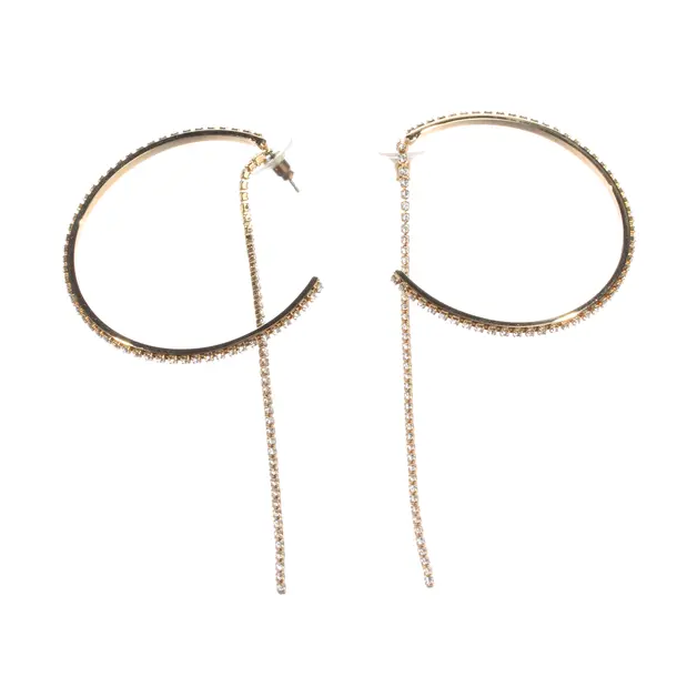 Earrings, in Gold, Metal (metallic, metallized), Swarovski