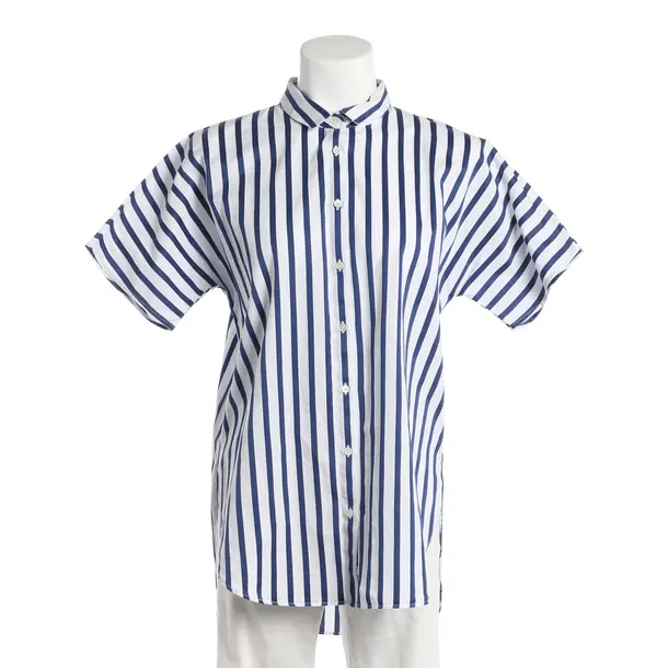 Blouse, in Blue, Cotton, Closed