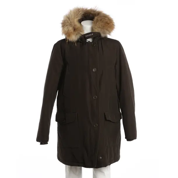 Winter Jacket, in Dark Brown, Cotton, Woolrich