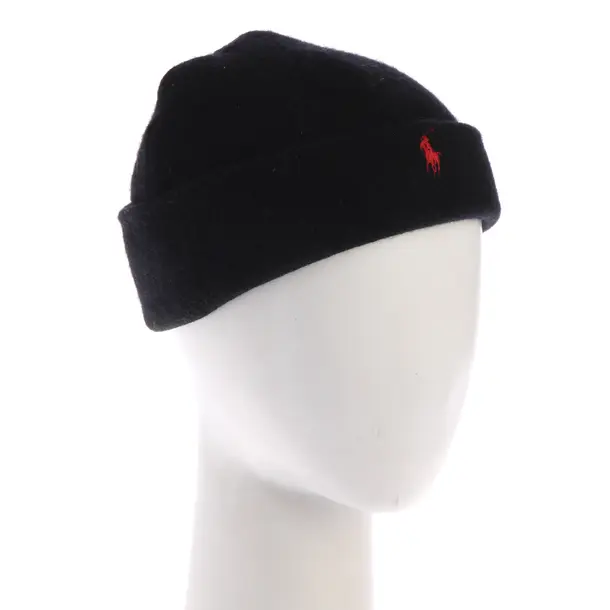 Beanie, in Black, Wool, Polo Ralph Lauren