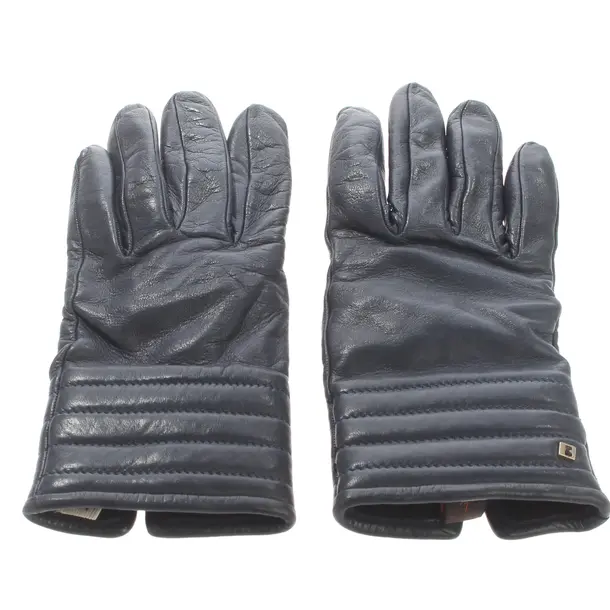Leather Gloves, in Navy, Leather, Bally