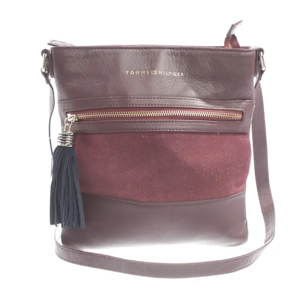 Schultertasche, in Bordeaux, Leder, Tommy Hilfiger