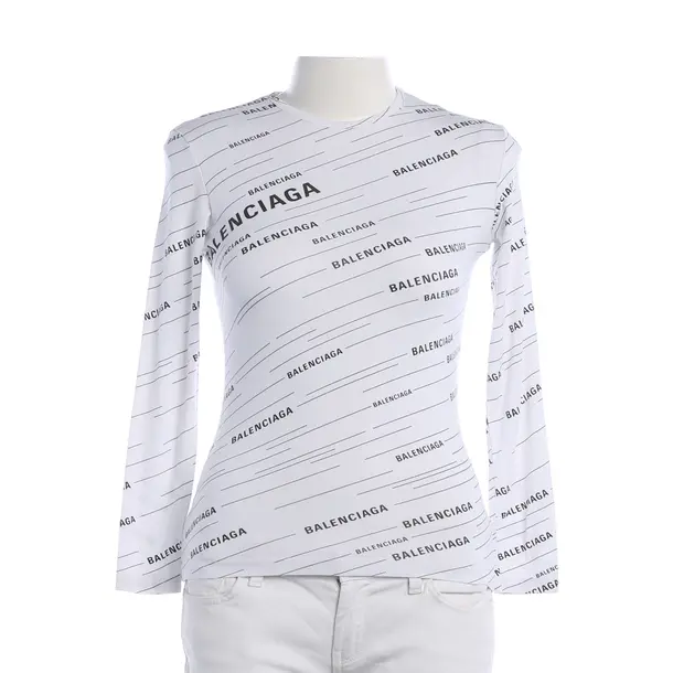 Long Sleeve Shirt, in White, Viscose, Balenciaga