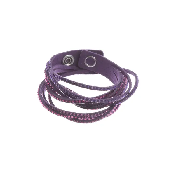 Bracelet, in Purple, Leather, Swarovski