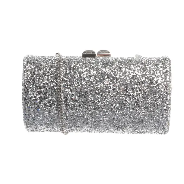 Abendtasche, in Silber, Leder, Jimmy Choo