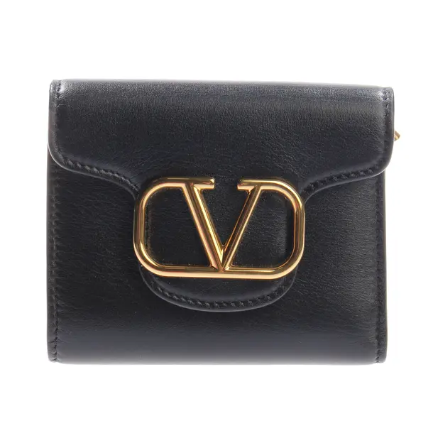 Geldbörse, in Schwarz, Leder, Valentino