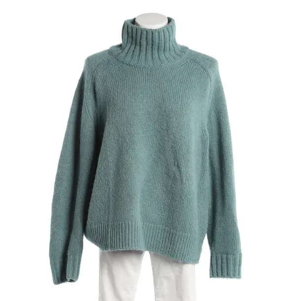 Maglione, in Blu, Poliammide, Chiuso