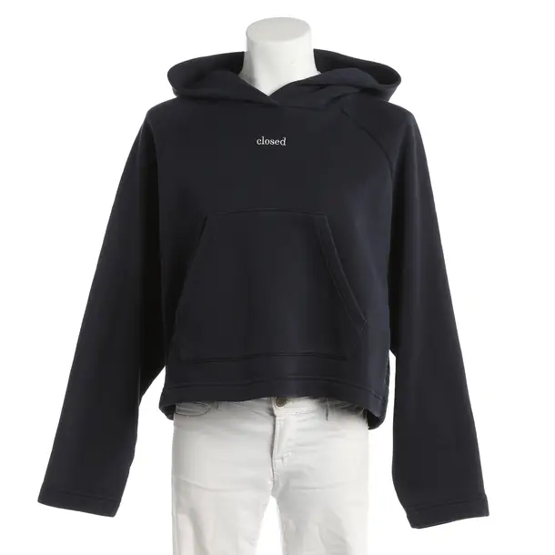 Hoodie, in Navy, Baumwolle, Closed