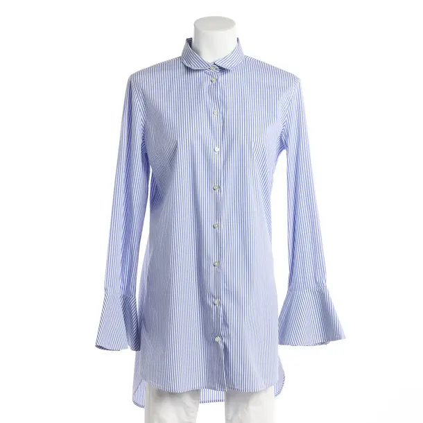 Blouse, in Blue, Cotton, Soluzione