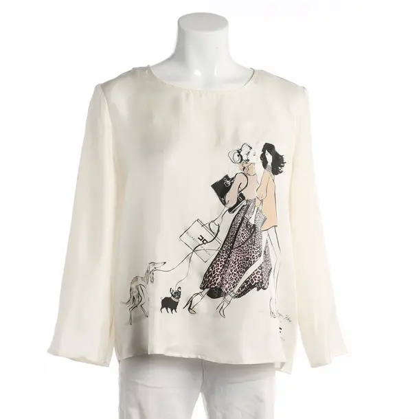 Blouse, in Cream, Silk, Elisabetta Franchi