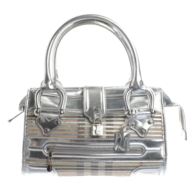 Schultertasche, in Silber, Leder, Burberry
