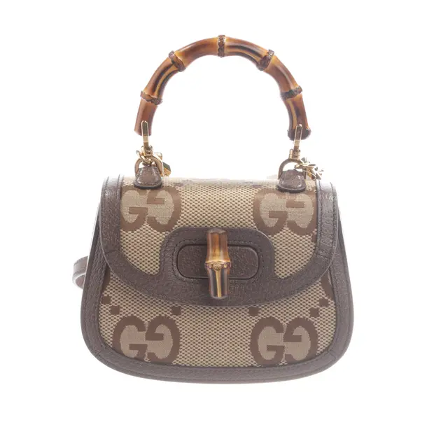 Handtasche, in Dunkelbraun, Baumwolle, Gucci