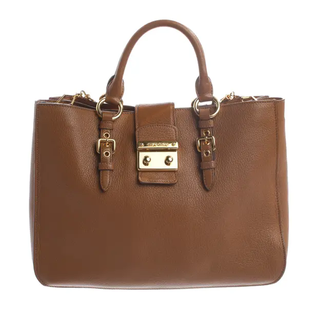 Handbag, in Brown, Leather, Miu Miu