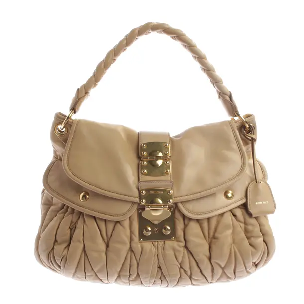 Handtasche, in Hellbraun, Leder, Miu Miu