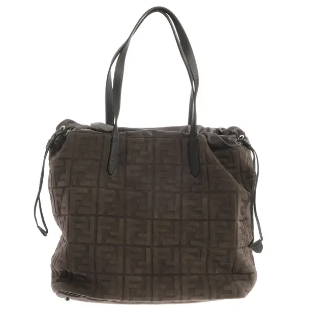 Shopper Bag, in Gray, Leather, Fendi