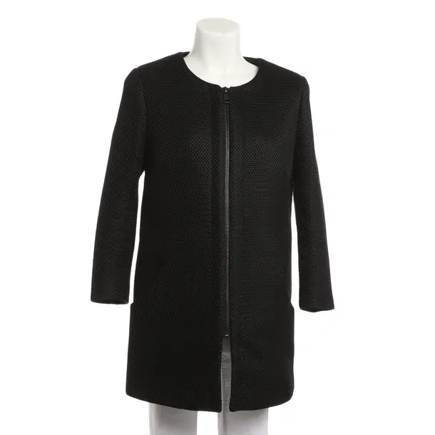 Mid-Season Coat, in Black, Polyester, Rich & Royal