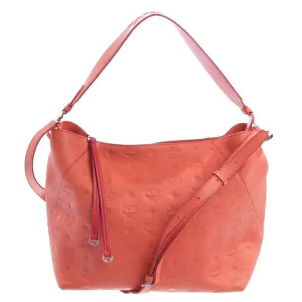 Schultertasche, in Hellrot, Leder, MCM