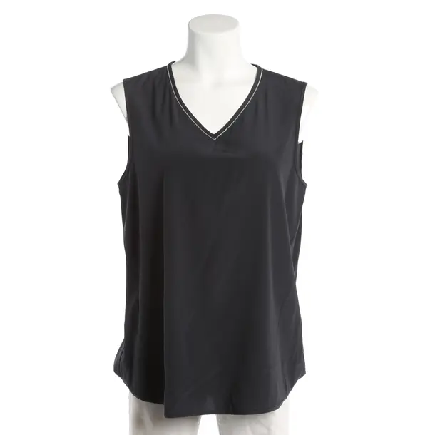 Top, in Navy, Silk, Peserico