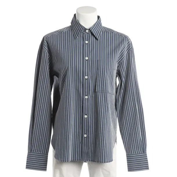 Blouse, in Blue, Cotton, Closed