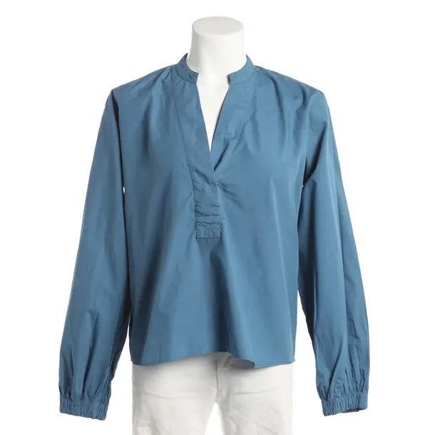 Blouse, in Blue, Cotton, Closed