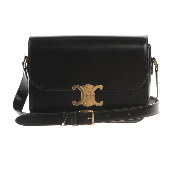 Shoulder Bag, in Black, Leather, Céline