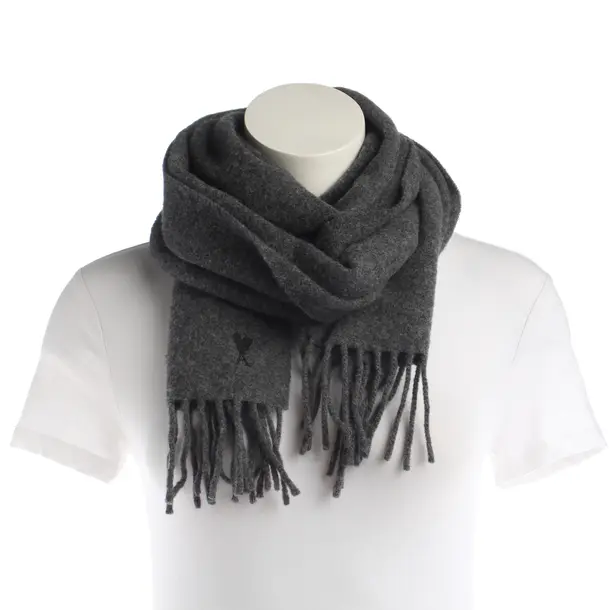 Scarf, in Gray, Wool, Ami Paris