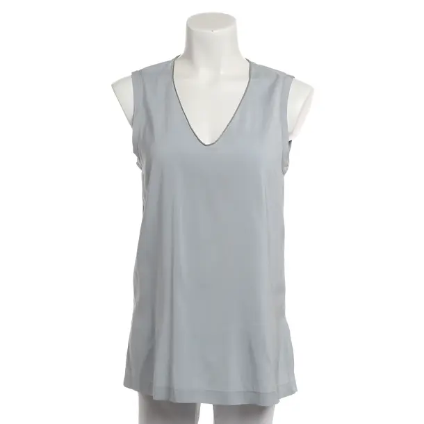 Top, in Light Blue, Silk, Brunello Cucinelli
